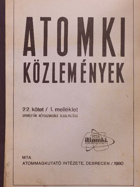 Baranovics Pál - Atomki Közlemények 1980/1. melléklet [antikvár]