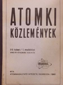 Baranovics Pál - Atomki Közlemények 1980/1. melléklet [antikvár]