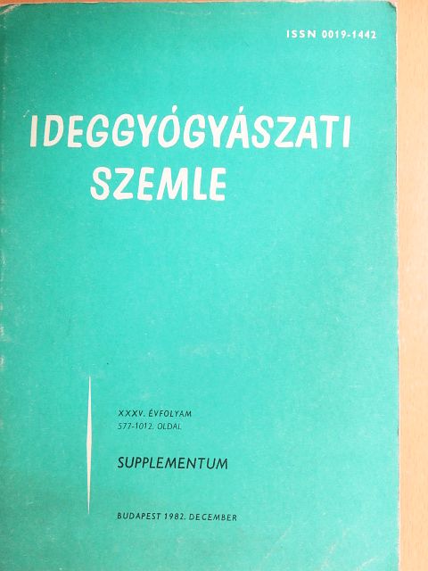 Bede Emese - Ideggyógyászati szemle 1982. december [antikvár]