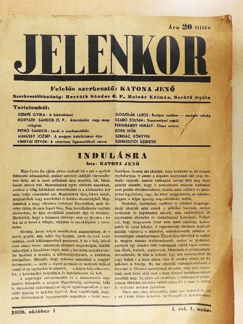 Almássy József - Jelenkor 1939. október 1. [antikvár]