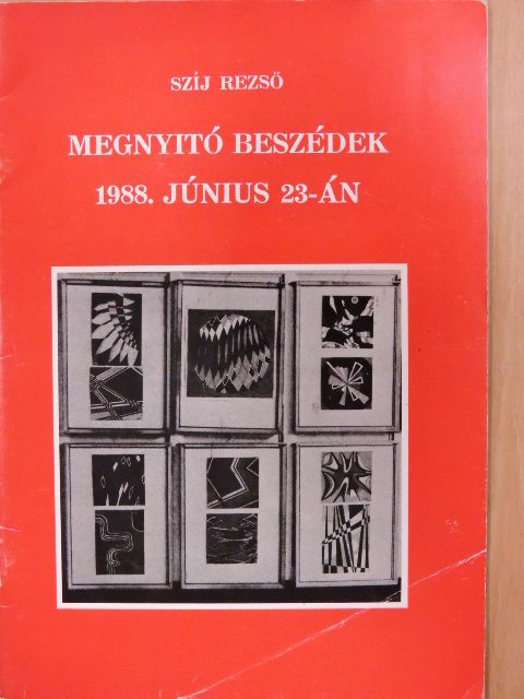 Kovács Miklós - Megnyitó beszédek 1988. június 23-án [antikvár]
