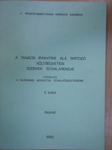 A tanácsi irányítás alá tartozó költségvetési szervek számlarendje II. [antikvár]