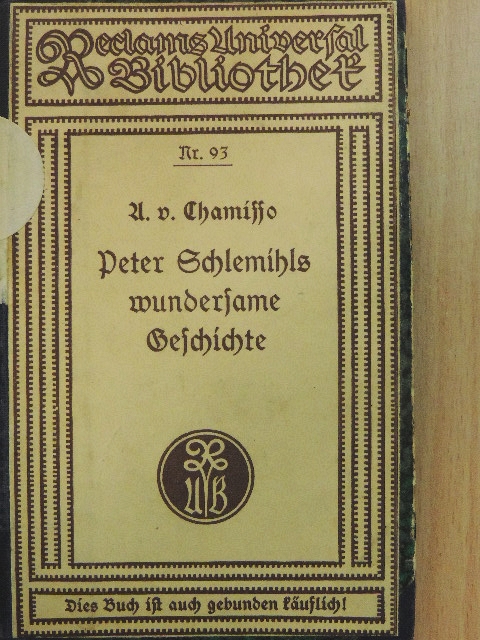 Adalbert von Chamisso - Peter Schlemihls wundersame Geschichte (gótbetűs) [antikvár]