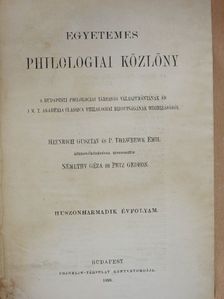 Egyetemes Philologiai Közlöny 1899. [antikvár]