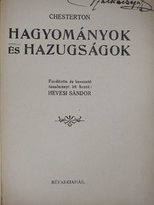 Chesterton - Hagyományok és hazugságok [antikvár]