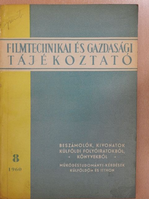 Colburn - Filmtechnikai és gazdasági tájékoztató 1960/8. [antikvár]