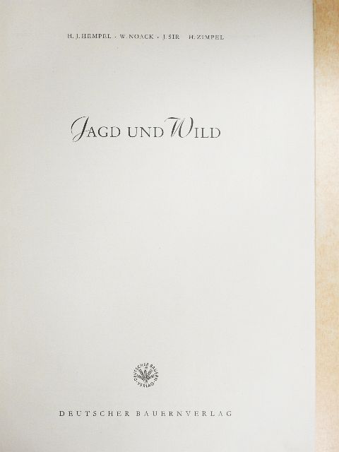 H. J. Hempel - Jagd und Wild [antikvár]