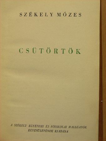 Székely Mózes - Csütörtök [antikvár]