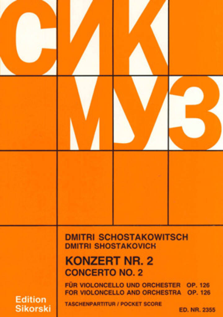 SOSZTAKOVICS / SCHOSTAKOWITSCH - KONZERT NR.2 FÜR VIOLONCELLO UND ORCHESTER OP.126, POCKET SCORE