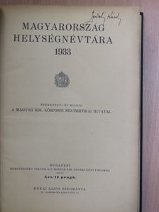 Magyarország helységnévtára 1933 [antikvár]