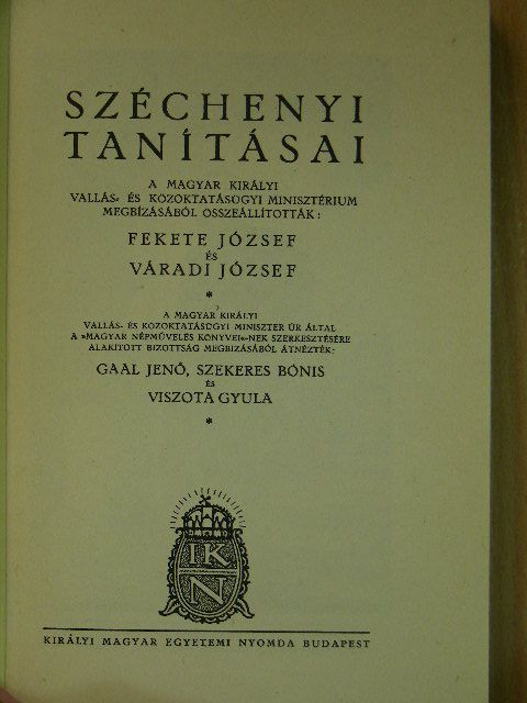 Széchenyi tanításai [antikvár]