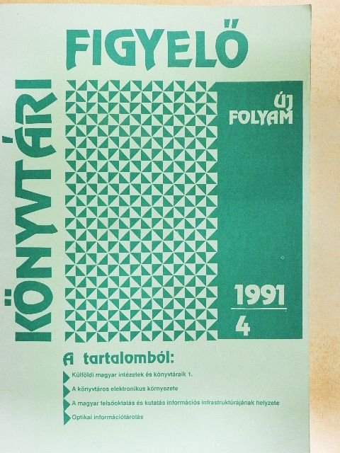 Balázs János - Könyvtári Figyelő 1991/4. [antikvár]