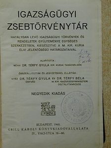 Dr. Térfy Gyula - Igazságügyi zsebtörvénytár [antikvár]