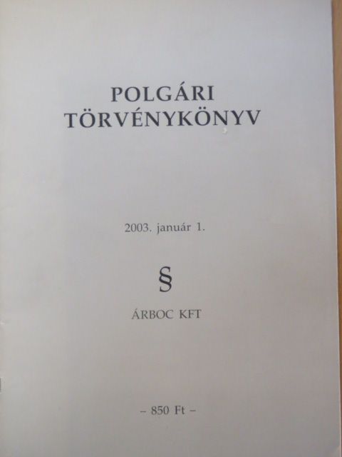 Polgári törvénykönyv [antikvár]