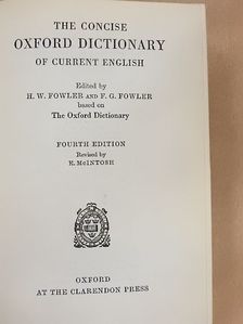 The Concise Oxford Dictionary of Current English [antikvár]