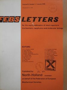 A. M. Kaye - Febs Letters Volume 61, Number 1-2./Volume 62, Number 1-3. [antikvár]
