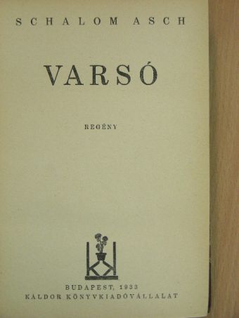 Schalom Asch - Varsó [antikvár]