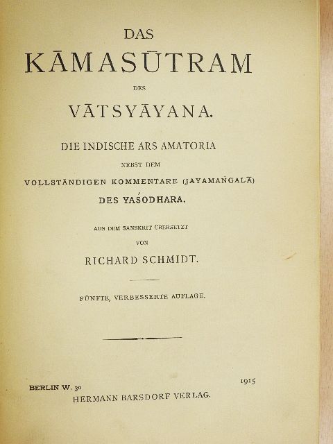 Vatsyayana - Das Kamasutram des Vatsyayana [antikvár]