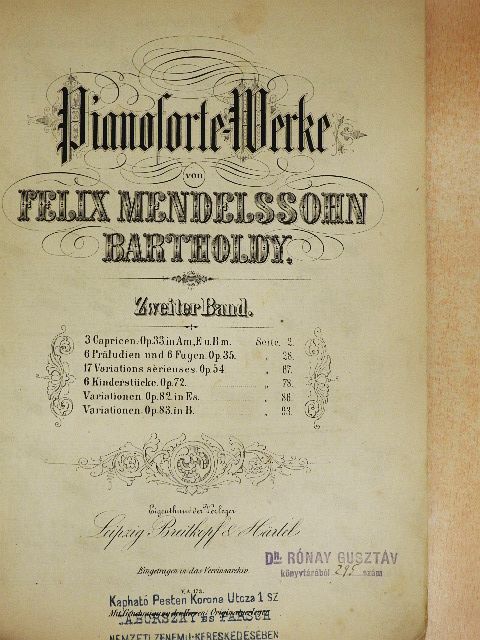 Felix Mendelssohn Bartholdy - Pianoforte-Werke II. [antikvár]