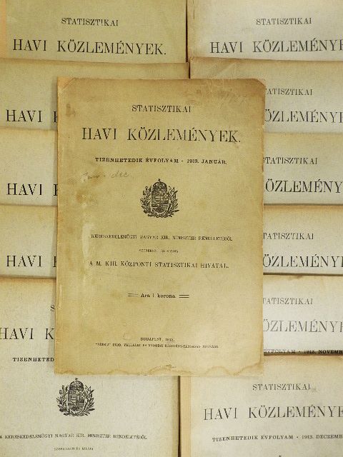 Statisztikai Havi Közlemények 1913. január-december [antikvár]