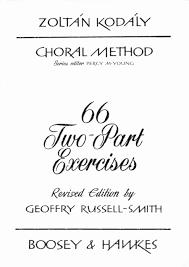 Kodály Zoltán - 66 TWO-PART EXERCISES. REV. EDITION BY G. RUSSELL-SMITH