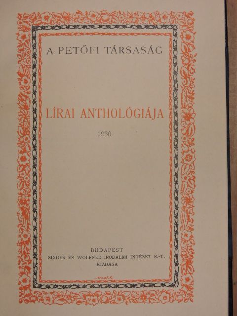 Balla Ignác - A Petőfi Társaság lírai anthológiája [antikvár]