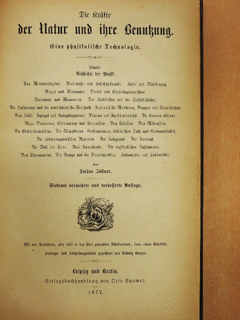 Julius Zöllner - Die Kräfte der Natur und ihre Benutzung (gótbetűs) [antikvár]