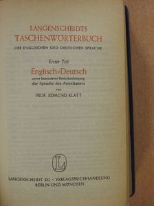 Gisela Klatt - Langenscheidts Taschenwörterbuch der Englischen und Deutschen Sprache I-II. [antikvár]
