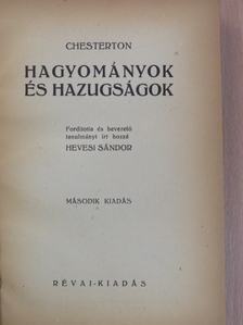 Chesterton - Hagyományok és hazugságok [antikvár]