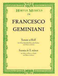 GEMINIANI - SONATE e-MOLL FÜR OBOE ODER QUERFLÖTE ODER VIOLINE UND BASSO CONTINUO