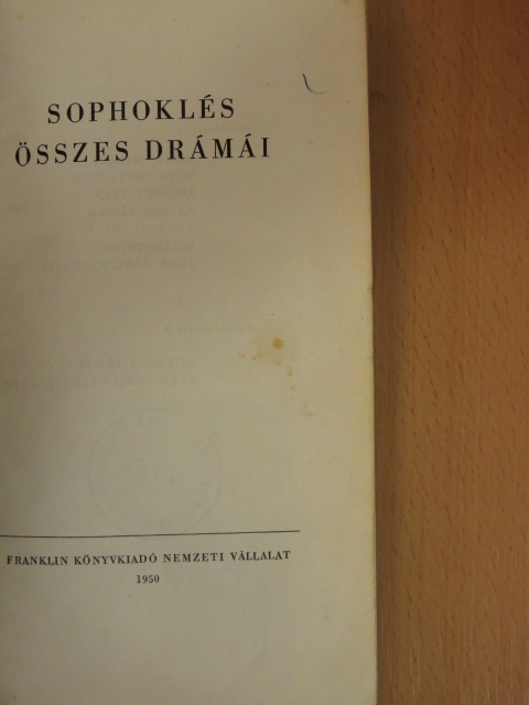 Sophokles - Sophoklés összes drámái [antikvár]