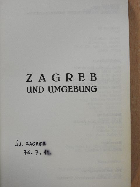 Prof. Dr. Igor Karaman - Zagreb und Umgebung [antikvár]