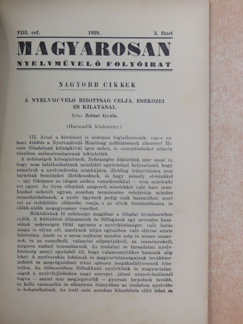 Aradi László - Magyarosan 1939/3. [antikvár]