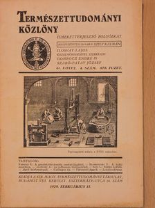 Aujeszky A. - Természettudományi Közlöny 1929. februárius 15. [antikvár]