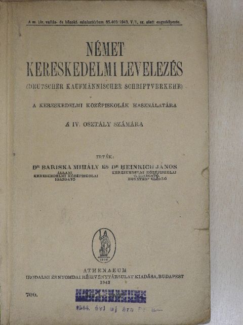 Dr. Bariska Mihály - Német kereskedelmi levelezés [antikvár]