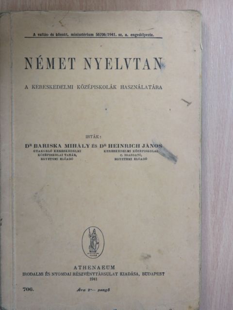 Dr. Bariska Mihály - Német nyelvtan [antikvár]