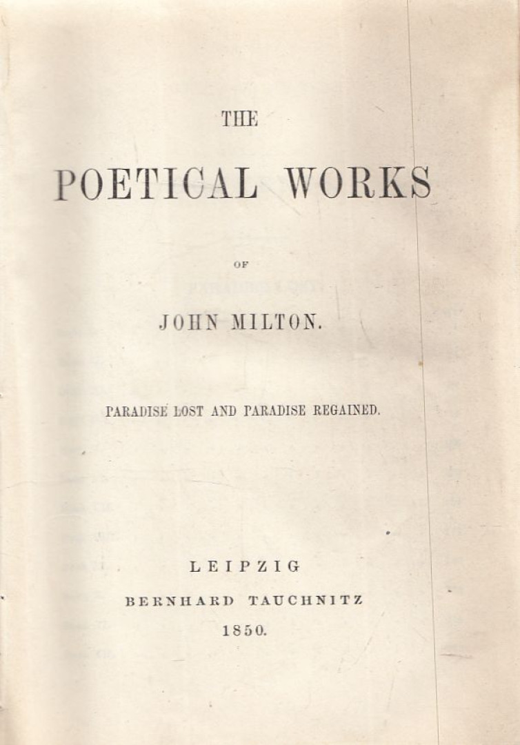 The Poetical Works of John Milton [antikvár]