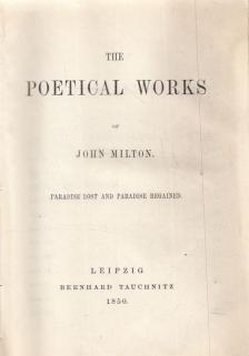 The Poetical Works of John Milton [antikvár]