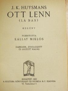 J. K. Huysmans - Ott lenn [antikvár]