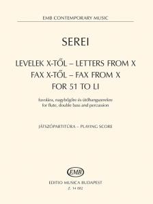 SEREI - LEVELEK X-TŐL FAX X-TŐL FOR 51 TO LI FUVOLÁRA, NAGYBŐGŐRE ÉS ÜTŐHANGSZEREKRE