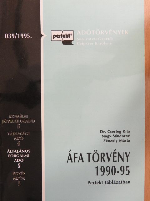 Dr. Cserteg Rita - ÁFA törvény 1990-95 [antikvár]