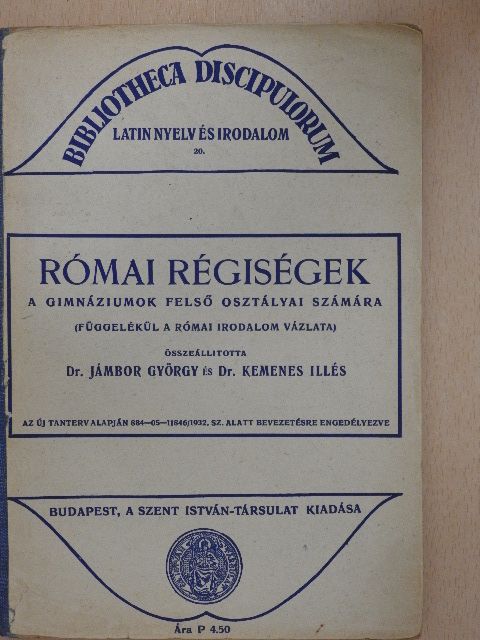 Dr. Jámbor György - Római régiségek [antikvár]