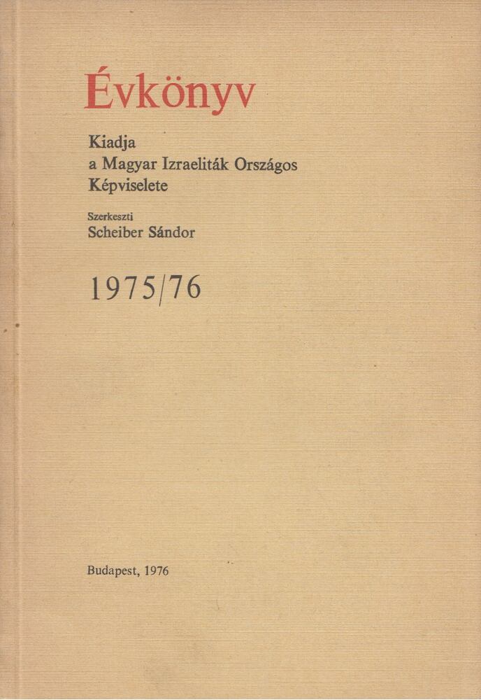 Scheiber Sándor - Évkönyv 1975/76 [antikvár]