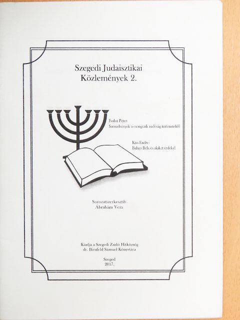 Fodor Péter - Szegedi Judaisztikai Közlemények 2. [antikvár]