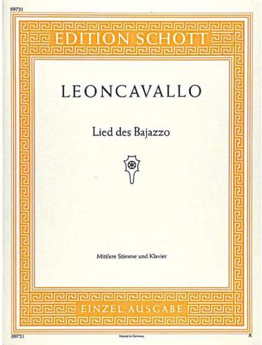 LEONCAVALLO - LIED DES BAJAZZO FÜR MITTLERE STIMME UND KLAVIER