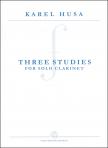 HUSA, KAREL - THREE STUDIES FOR SOLO CLARINET