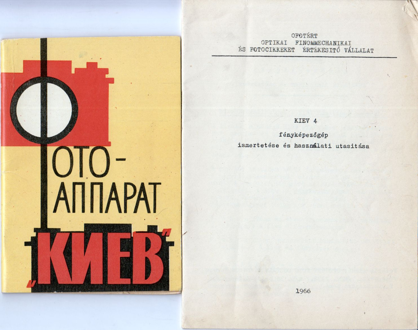 Kiev fényképezőgép ismertetése és használati utasítása [antikvár]