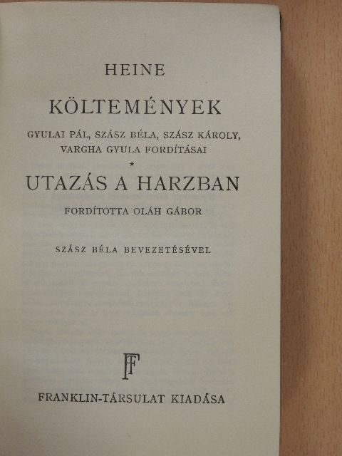 Heinrich Heine - Költemények/Utazás a Harzban [antikvár]
