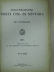 Magyarország tiszti cím- és névtára 1937. [antikvár]