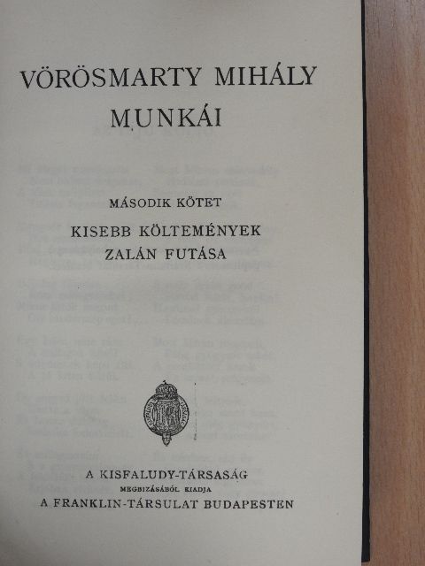 Gróf Klebelsberg Kuno - Vörösmarty Mihály munkái II. [antikvár]